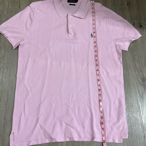 Polo Ralph Lauren Mens Large Pink Short Sleeve Polo Shirt 2 Button Preppy Golf - Picture 6 of 9